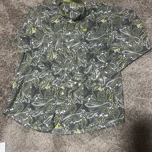 Cinch Men's Paisley Dress Shirt in Gray, White & Lime